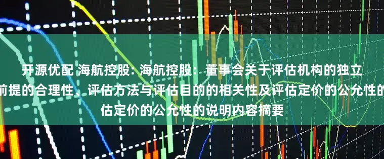 开源优配 海航控股: 海航控股：董事会关于评估机构的独立性、评估假设前提的合理性、评估方法与评估目的的相关性及评估定价的公允性的说明内容摘要